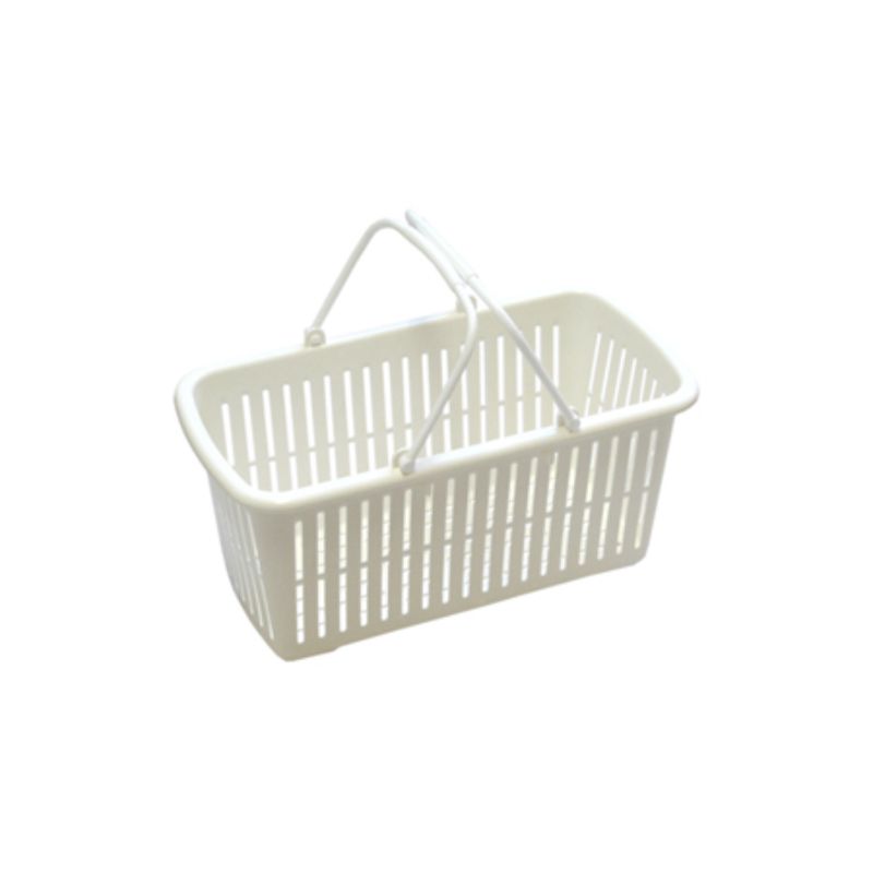 Set of 10 slim white baskets with handles, ideal for stylish organization in any space, measuring 29.7 cm.