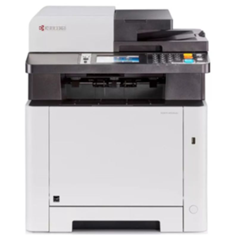 Kyocera ECOSYS M5526cdn/A multifunction printer with 26ppm speed, duplex, 4.3" touchscreen, and long-yield toner capabilities.