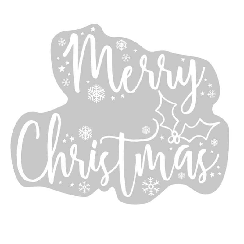 Festive 'Let It Snow - Merry Christmas Window Stickers' in white, perfect for creating a winter wonderland at home.