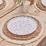 Stylish terrazzo print paper plates, 25cm, eco-friendly, perfect for parties, weddings, and sustainable celebrations.