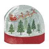 Merry Little Christmas snowglobe-shaped paper napkins featuring festive designs, perfect for holiday gatherings and eco-friendly.