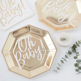 Oh Baby! - Gold Paper Plates