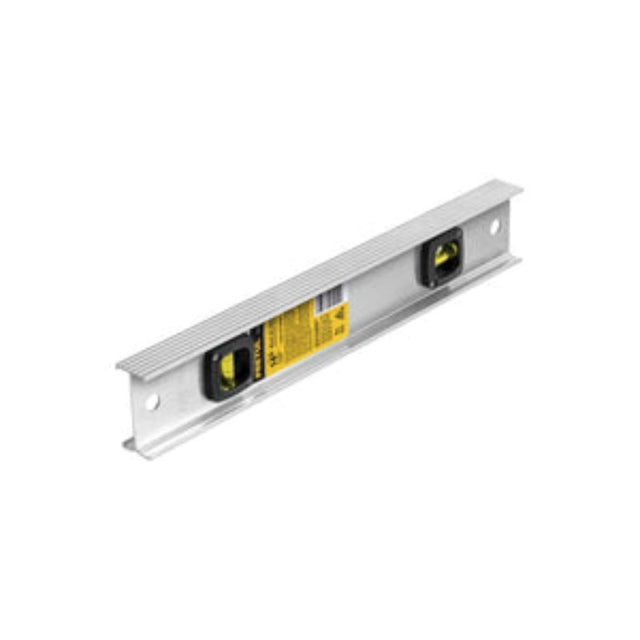 Aluminium level with dual vials, 36cm long, lightweight design for precise leveling in carpentry and home projects.