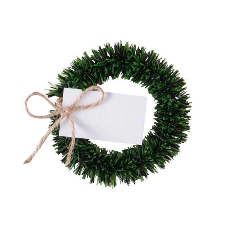 Rustic Christmas - Christmas Wreath Name Place Cards / Holders