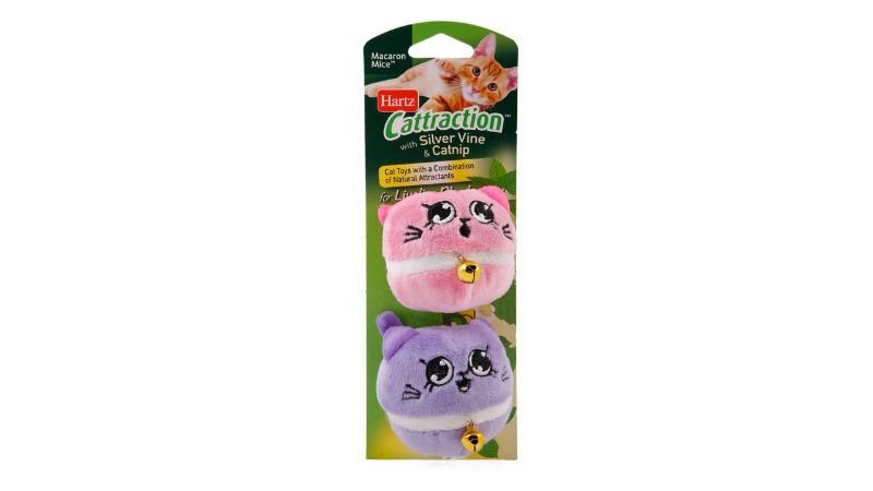 Cat Toy - Hartz Cattraction with Silver Vine & Catnip Macaron Mice (Asstd)