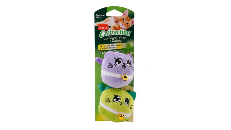 Cat Toy - Hartz Cattraction with Silver Vine & Catnip Macaron Mice (Asstd)