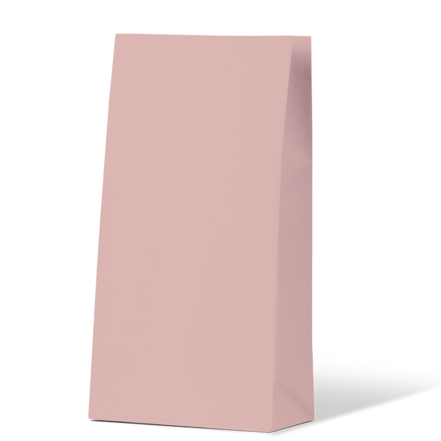 Dusty pink medium gift paper bags, eco-friendly and stylish, perfect for retail and special occasions. 500 units per carton.