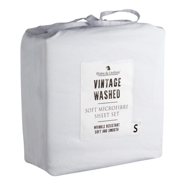 Luxurious white king sheet set by Blake & Lindsay, featuring soft, wrinkle-resistant microfibre and deep fitted design.