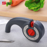 Multifunctional knife sharpener with 6 stages for coarse to fine grinding, suitable for knives and scissors in any kitchen.