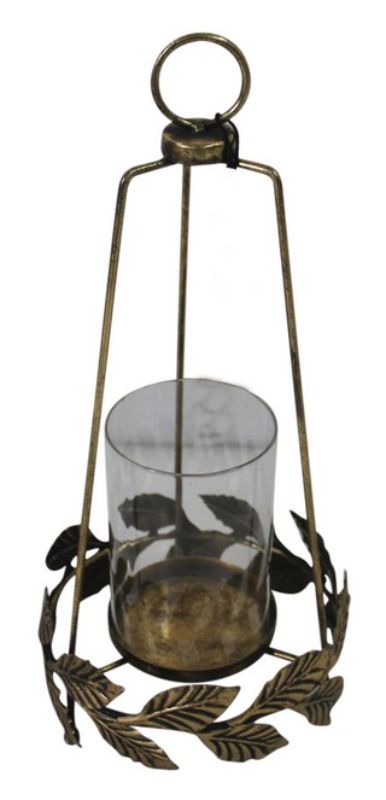 Elegant 37cm candle holder with a unique leaf handle, perfect for enhancing home decor and creating a serene atmosphere.