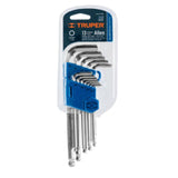 Long Arm Hex Key Set in chrome vanadium steel with 13 keys, durable organizer, ideal for tight spaces and enhanced torque.