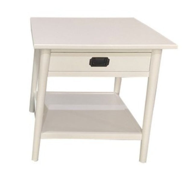 Elegant Provence White Bedside Table, 56cm tall, perfect for storing nighttime essentials and enhancing bedroom decor.