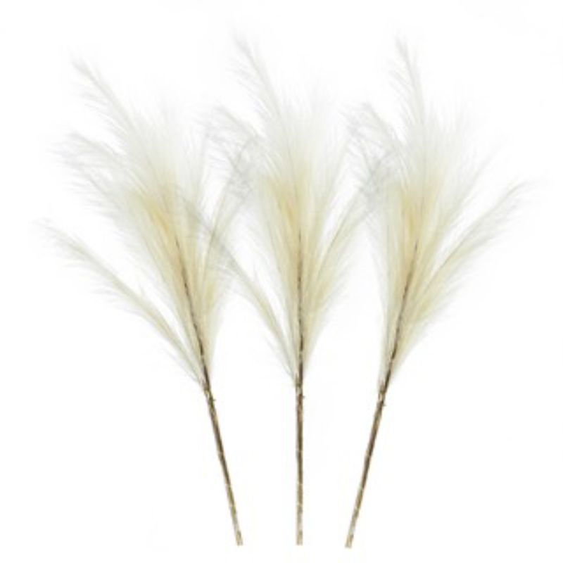 Lifelike artificial pampas grass branches in natural tones, 80cm tall, perfect for elegant decor and floral arrangements.