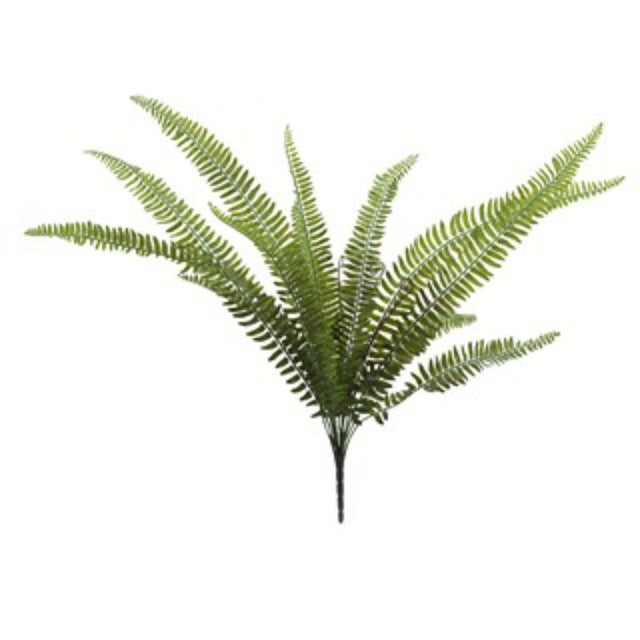 Lifelike Faux Boston Fern Stem, 700mm tall, perfect for indoor decor, requires no maintenance, adds vibrant greenery.