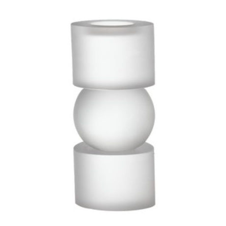 Elegant 18cm glass candle holder, perfect for enhancing decor with warmth and sophistication in any room.