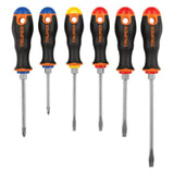 6-piece Truper screwdriver set featuring durable chrome vanadium steel and ergonomic comfort grip handles for easy use.