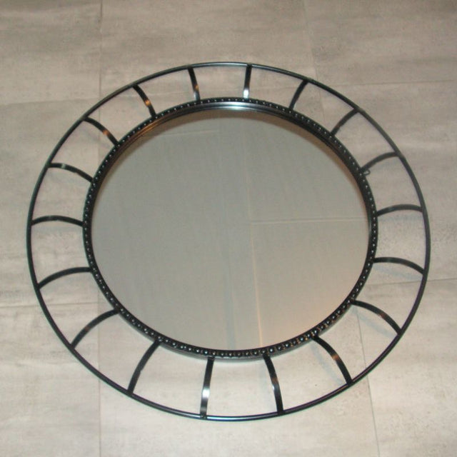 Elegant 1m round black mirror with a sleek frame, perfect for enhancing any modern or classic interior space.