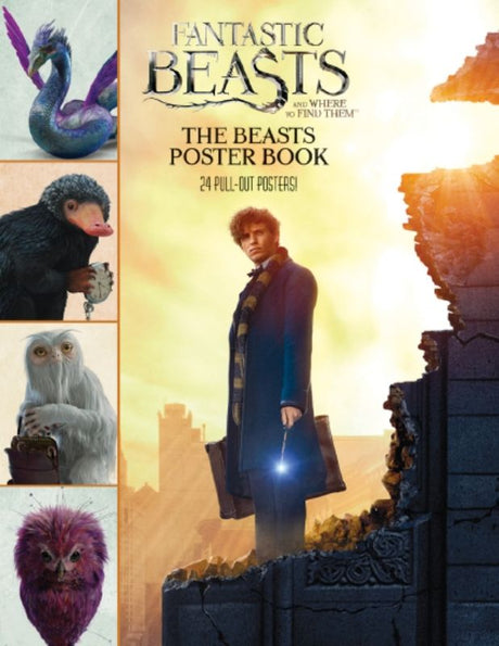 Colorful poster book featuring 12 double-sided illustrations of magical creatures from Fantastic Beasts and Where to Find Them.