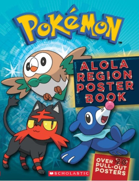 Vibrant Alola Poster Book showcasing iconic Pokémon illustrations, perfect for fans and room decor.