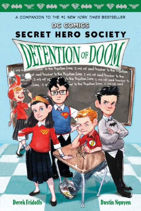 'Detention Of Doom' graphic novel featuring Clark Kent, Batman, and friends facing adventure and danger in a comic-style narrative.
