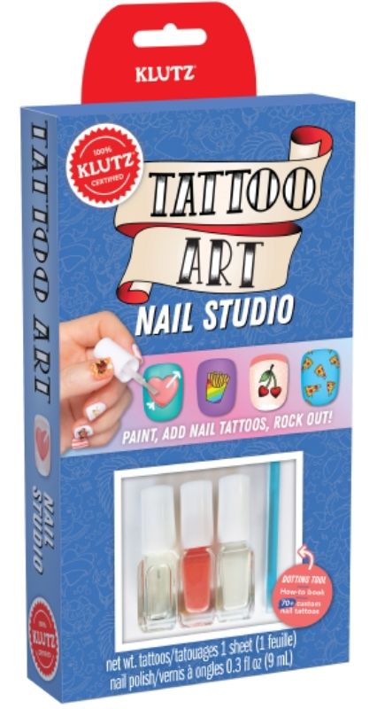 Tattoo Art Nail Studio: A creative guide with three polishes and 70+ nail tattoos for stylish manicures and fun designs.