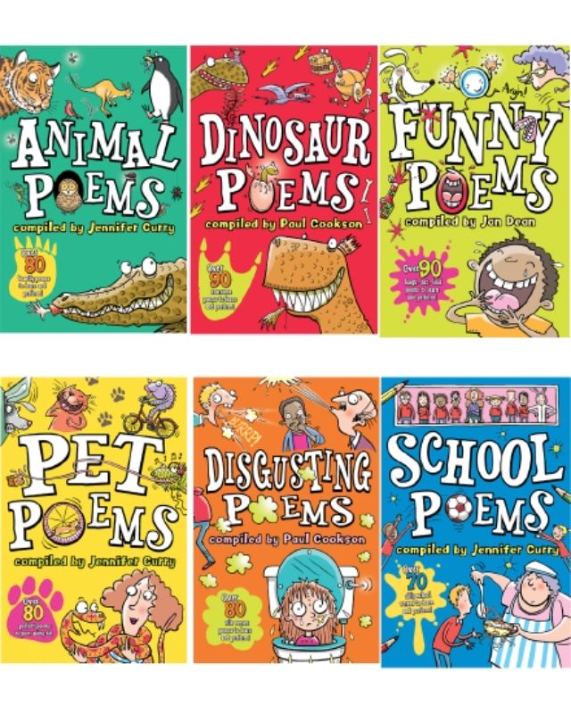 A vibrant 6-pack of children's poetry books exploring friendship, imagination, and adventure for ages 5-12.