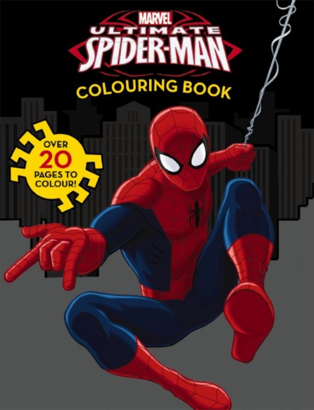 Coloring book featuring Spider-Man with intricate illustrations, perfect for creative fun for kids and adults.