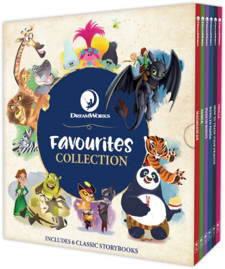 Dreamworks Boxed Set featuring six illustrated storybooks that celebrate iconic characters and enchanting tales for all ages.