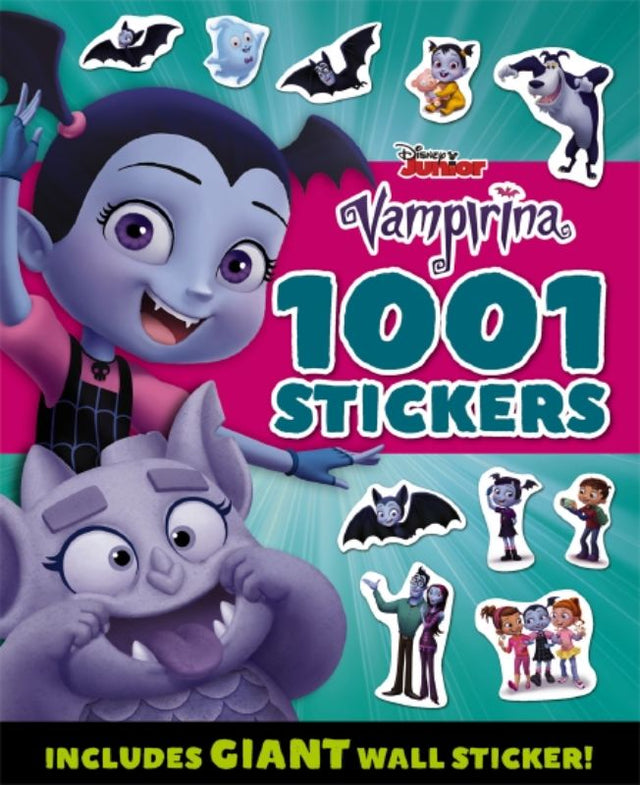 Colorful Disney Vampirina 1001 Sticker Book featuring 48 pages, including stickers and a giant wall sticker for creative fun.
