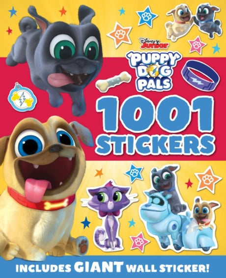 Colorful Disney Puppy Dog Pals sticker book with 1001 stickers, activities, and beloved characters Bingo and Rolly.