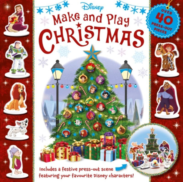 Disney: Make And Play Christmas board book featuring press-out crafts with beloved characters for festive family fun.