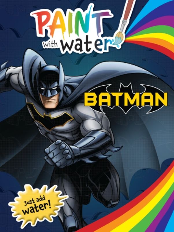 Interactive Batman coloring book allowing kids to paint vibrant scenes with water while honing artistic skills.