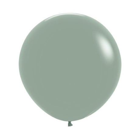 Pack of 10 Sempertex 60cm pastel laurel green latex balloons, perfect for elegant celebrations and versatile decorations.