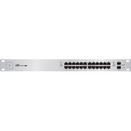 Ubiquiti UniFi 24-Port Switch - 250W, featuring Gigabit Ethernet, PoE+ support, and two SFP ports for efficient network management.