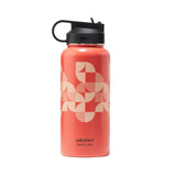 Stylish 900ml stainless steel bottle with flamingo design, double-layer insulation, carry handle, and straw for easy sipping.