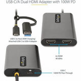 USB-C to Dual-HDMI Adapter enabling dual 4K 60Hz displays, 100W Power Delivery, and seamless compatibility for multitasking.