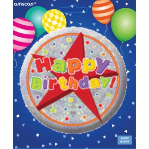 Vibrant "Happy Birthday" badge, perfect for enhancing celebrations and adding joy to any birthday party or event.