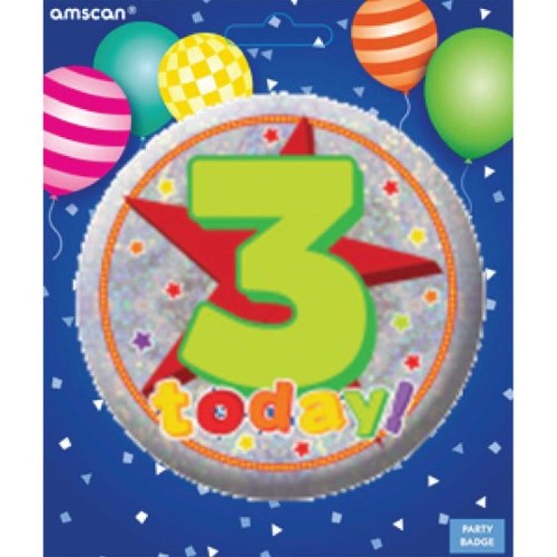 Vibrant "Happy 3rd Birthday" badge for festive celebrations and memorable moments during your child's special day.