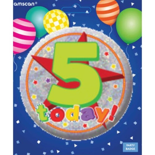 Colorful Badge Happy 5th Birthday accessory, perfect for making your child feel special at their birthday celebrations.