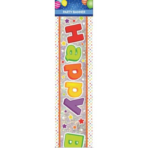 Colorful customizable birthday banner that adds any age, perfect for festive celebrations and photo backdrops.