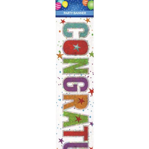 Vibrant Congratulations banner for graduations and promotions, designed to enhance any festive occasion.