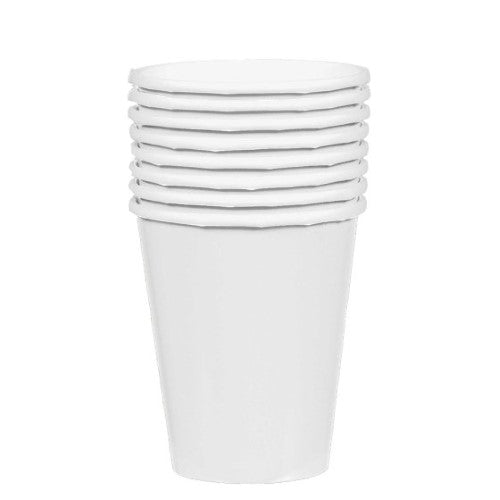 Pack of 20 Frosty White 354ml paper cups, ideal for hot or cold drinks, eco-friendly and stylish for any occasion.