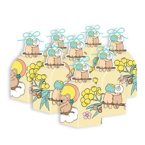 Whimsical May Gibbs treat boxes, eco-friendly and perfect for sweets or gifts, ideal for any celebration. Pack of 8.