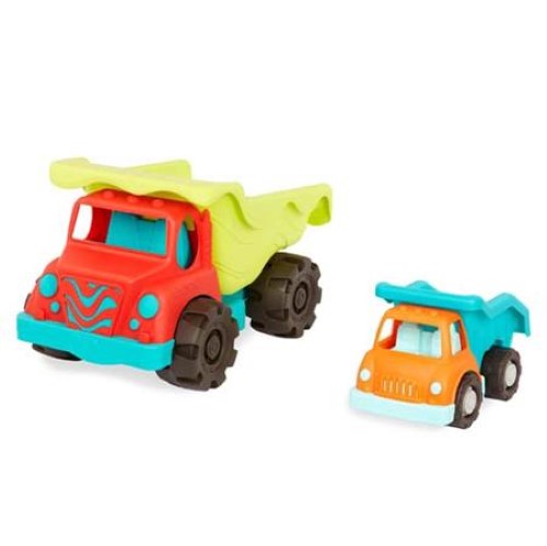 Vibrant 20" dump truck set for kids, promoting imaginative play, motor skills, and outdoor adventures with durable design.