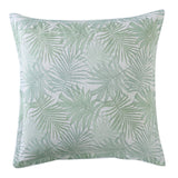 Logan & Mason Lanai Palm European Pillowcase featuring palm leaf design, cotton percale, 65cm x 65cm, with chic white piping.