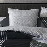 Logan & Mason Noah Charcoal European Pillowcase in silver texture, 65cm x 65cm, cotton-rich, stylish and easy to care for.