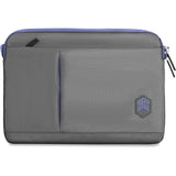 Sleek grey laptop sleeve for Macbook Pro/Air 16", featuring water-resistant fabric and adjustable shoulder strap.