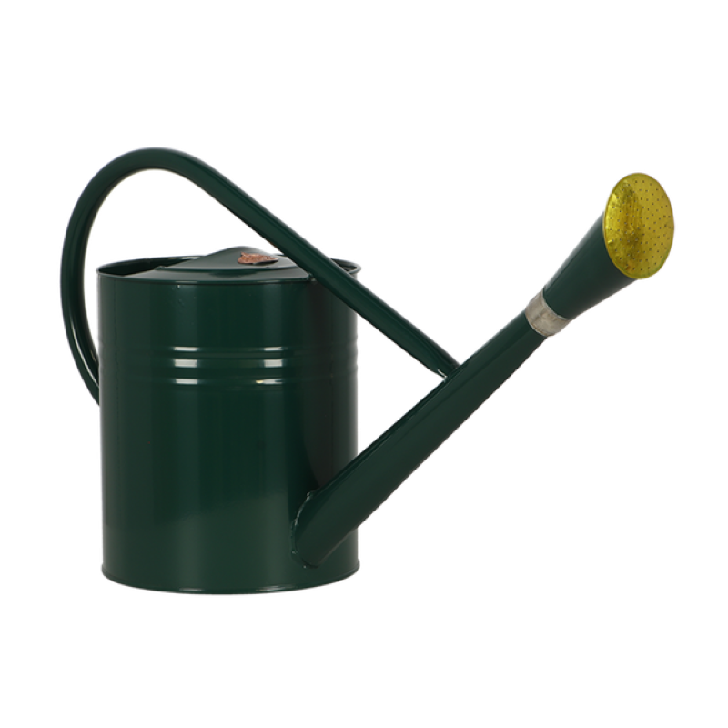 Outdoor Green Watering Can (7.5L) with long spout for precise watering, detachable head for versatile watering needs.