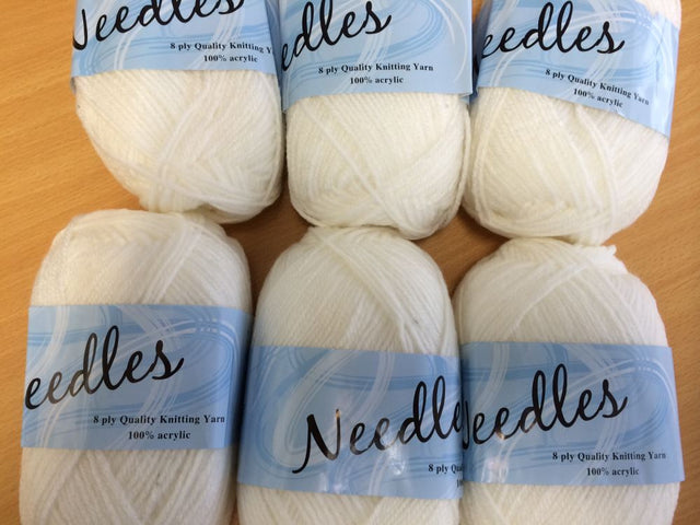 Vibrant 8 ply Acrylic Knitting Yarn in Colour 02, six 90g skeins perfect for cozy sweaters and stylish accessories.