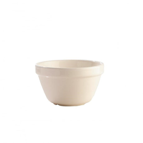 Mason Cash 16cm white pudding basin, durable ceramic with glossy finish, ideal for steaming puddings and efficient cooking.